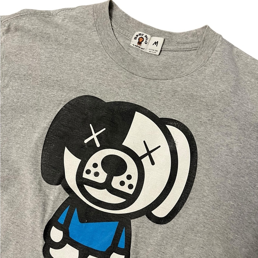 Bape KAWS 2000s baby Milo Gray Graphic Tee image 2